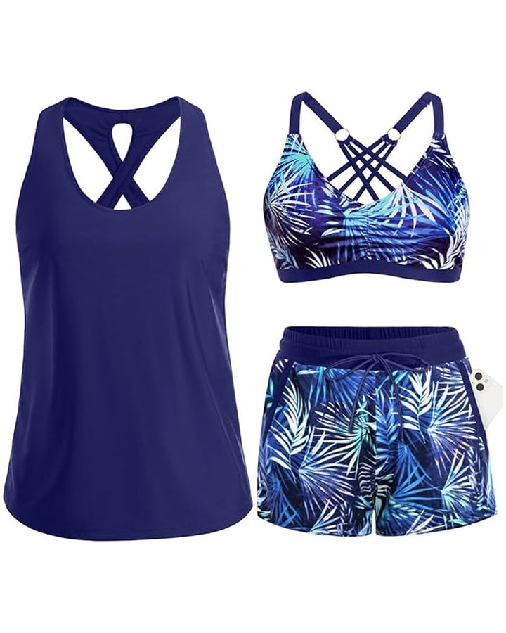 Maren | Three-Piece Tankini Bikini &amp; Cover-Up Set