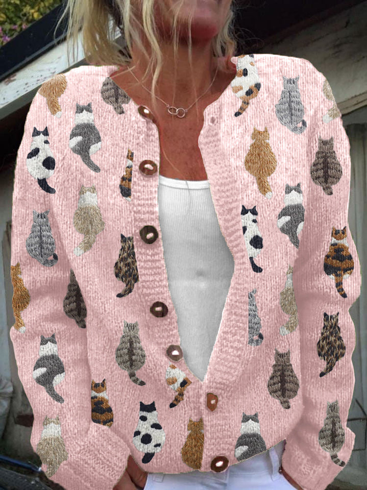 MAXLEY | The Feline Motif Knit Cardigan