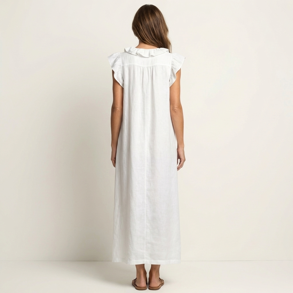 JOSETTE | Elegant Ruffle V-Neck Maxi Dress